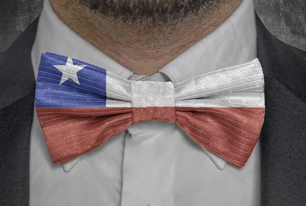 Flag of Chile on bowtie business man suit