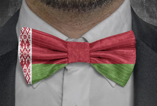 Belarus Flag Bowtie Business Man Suit — Stock Photo, Image