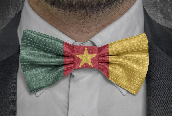 Country Cameroon Flag on bowtie business man suit