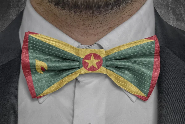 Flag national of Grenada on bowtie business man suit