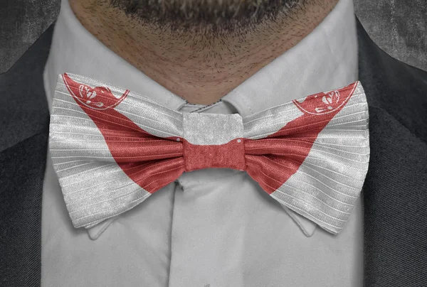 Flag of Easter Island on bowtie business man suit