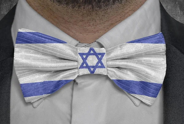 Bandera Israel Traje Hombre Negocios Bowtie — Foto de Stock