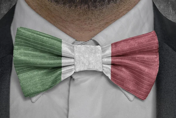 Bandiera Italia Sul Papillon Abito Uomo Affari — Foto Stock