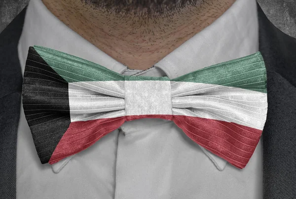 Flag of Kuwait on bowtie business man suit