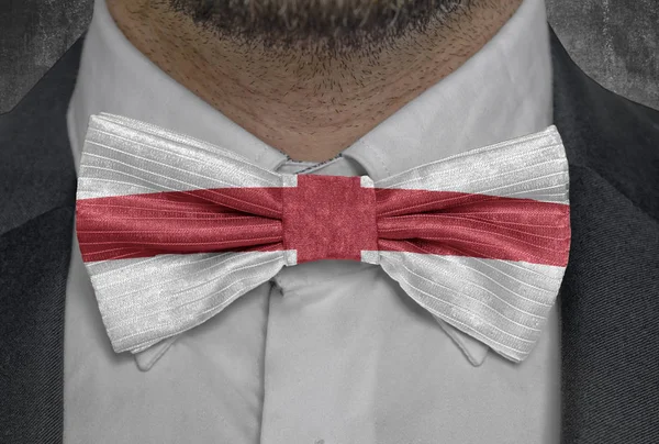 Flag of national country England on bowtie business man suit