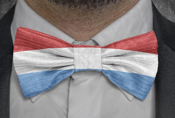 Bandeira Nacional Luxemburgo Bowtie Business Man Suit — Fotografia de Stock