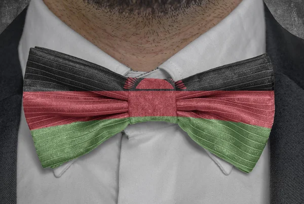 Bandera Nacional Malawi Traje Hombre Negocios Bowtie —  Fotos de Stock