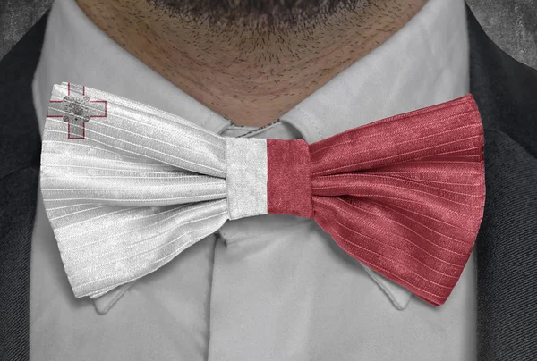 National flag of Malta on bowtie business man suit