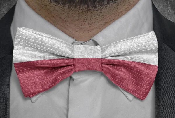 Bandera Nacional Polonia Traje Hombre Negocios Bowtie —  Fotos de Stock