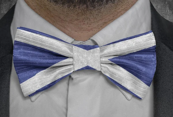 National flag of Scotland on bowtie business man suit