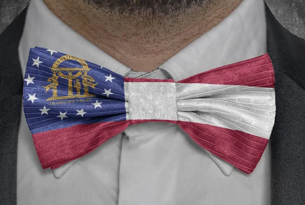 Vlag Van Georgië Bowtie Zakenman Pak — Stockfoto