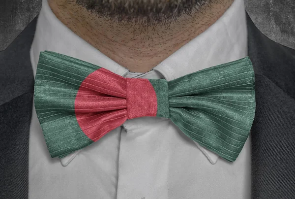 Bangladesh national flag on bowtie business man suit