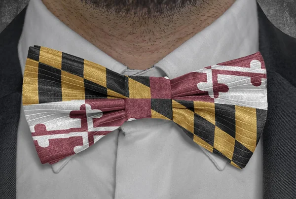 Flag of Maryland on bowtie business man suit