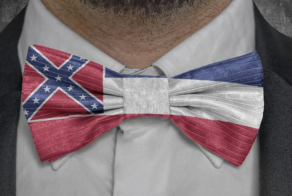 Flagge Von Mississippi Auf Fliege Geschäftsmann Anzug — Stockfoto