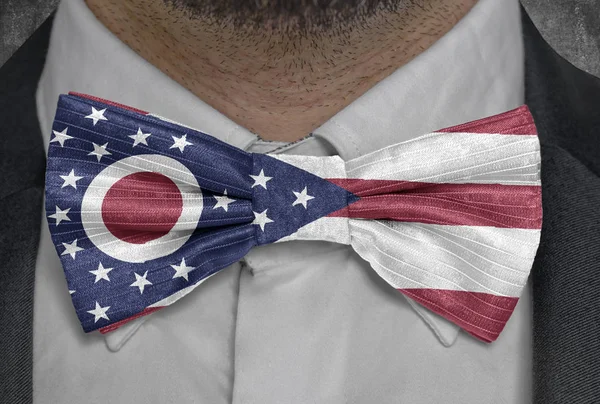 Flag of Ohio on bowtie business man suit