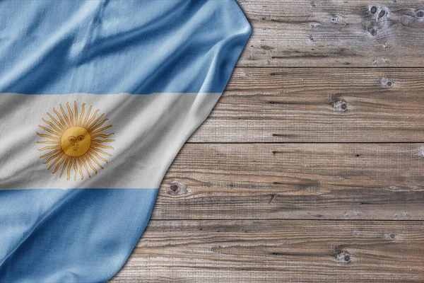 Wooden Pattern Old Nature Table Board Argentina Flag — Stockfoto