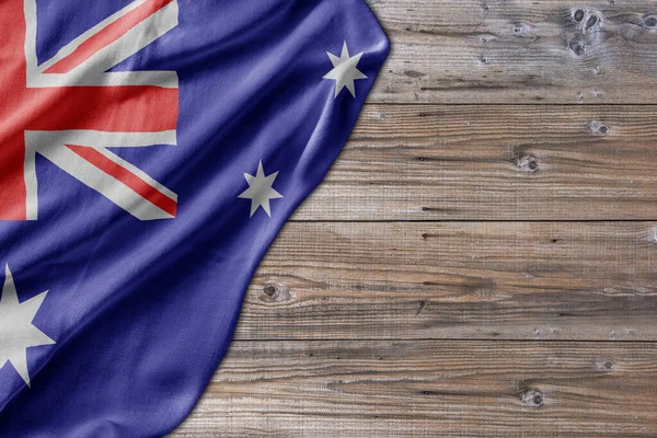 Trä Mönster Gammal Natur Bordsskiva Med Australien Flagga — Stockfoto