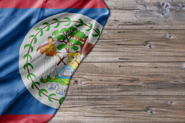 Wooden Pattern Old Nature Table Board Belize Flag — Stock Photo, Image