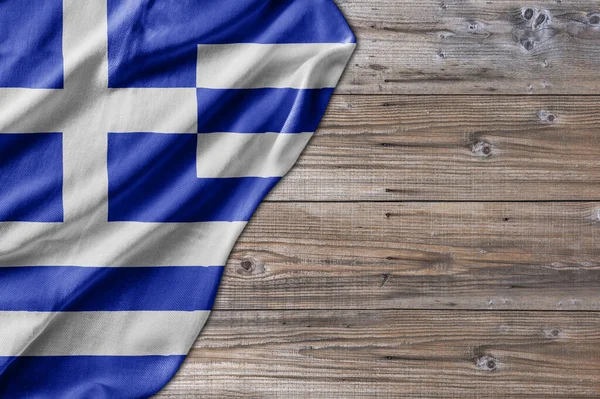 Wooden Pattern Old Nature Table Board Greece Flag — 图库照片