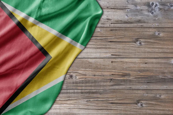 Wooden Pattern Old Nature Table Board Guyana Flag — стокове фото
