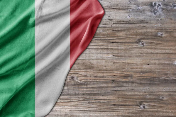 Patrón Madera Viejo Tablero Mesa Naturaleza Con Bandera Italia — Foto de Stock