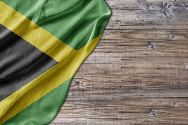 Wooden Pattern Old Nature Table Board Jamaica Flag — ストック写真