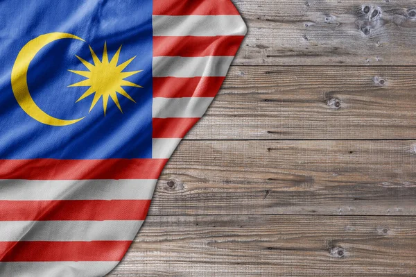 Wooden Pattern Old Nature Table Board Malaysia Flag — ストック写真