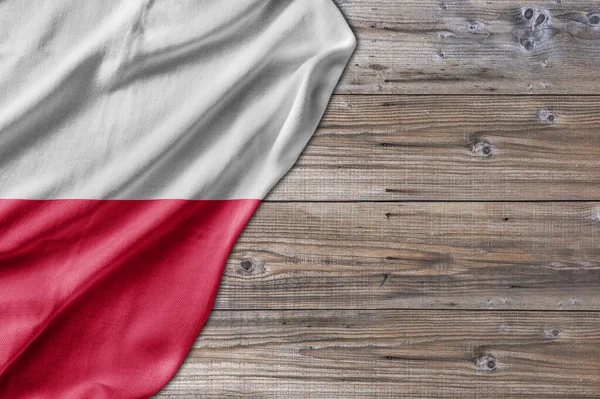 Wooden Pattern Old Nature Table Board Poland Flag — Stock fotografie