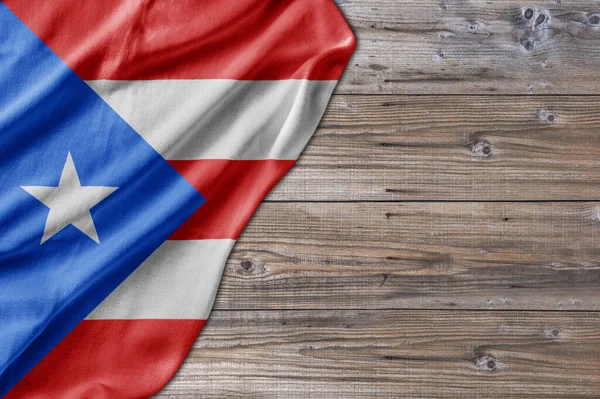 Wooden Pattern Old Nature Table Board Puerto Rico Flag — Stock Fotó