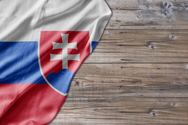 Wooden Pattern Old Nature Table Board Slovakia Flag — 스톡 사진