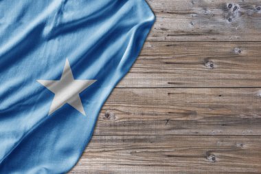 Wooden pattern old nature table board with Somalia flag
