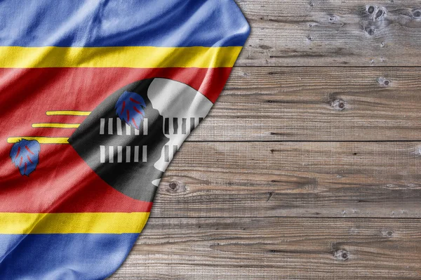 Wooden Pattern Old Nature Table Board Swaziland Flag — Stok fotoğraf
