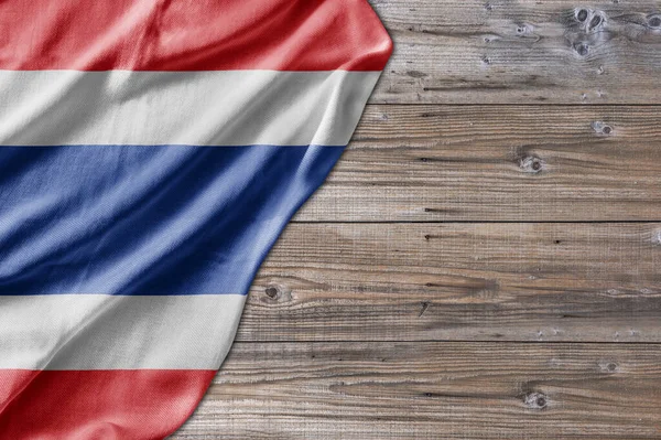 Wooden Pattern Old Nature Table Board Thailand Flag — Stockfoto