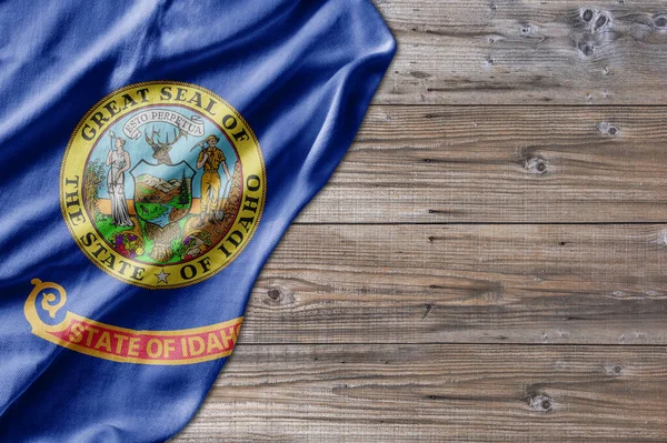 Estado País Dos Estados Unidos Idaho Placa Tabela Padrão Madeira — Fotografia de Stock