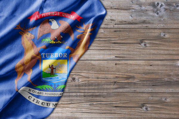 Американский штат Мичиган на старой деревянной настольной доске
 