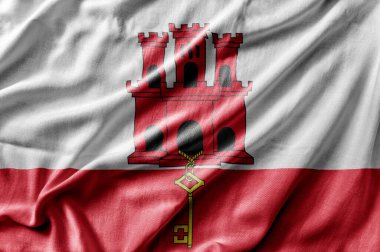 Waving detailed national country flag of Gibraltar