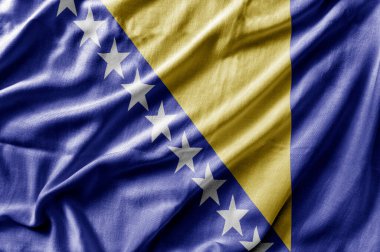 Waving detailed national country flag of Bosnia and Herzegovina