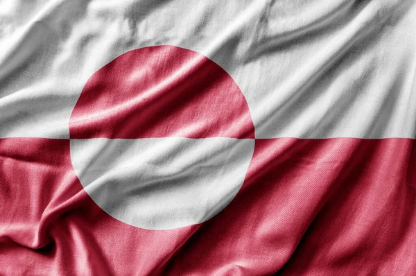 Waving Detailed National Country Flag Greenland — Stock fotografie