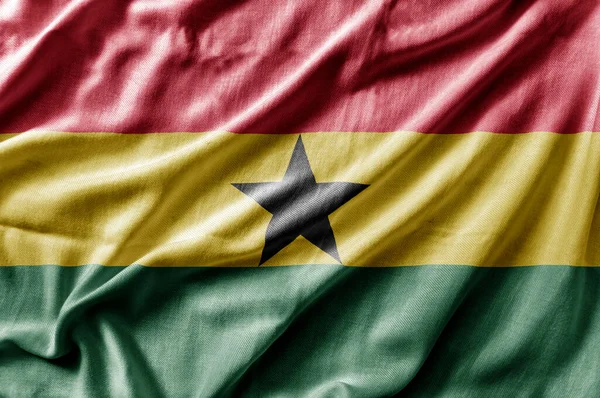 Waving Detailed National Country Flag Ghana — Stockfoto