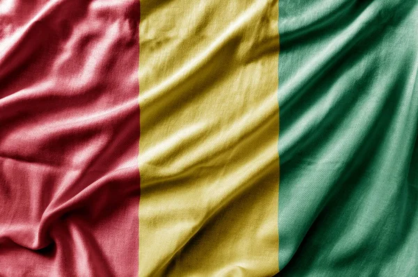 Waving Detailed National Country Flag Guinea — ストック写真