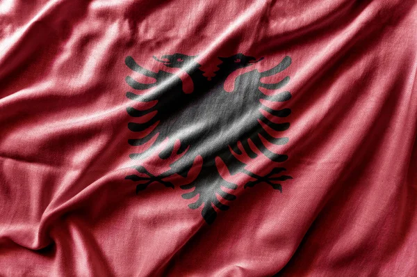 Waving Detailed National Country Flag Albania — Stock Photo, Image