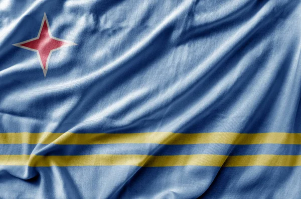 Waving Detailed National Country Flag Aruba — 스톡 사진