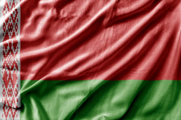Acenando Bandeira Nacional Detalhada Bielorrússia — Fotografia de Stock