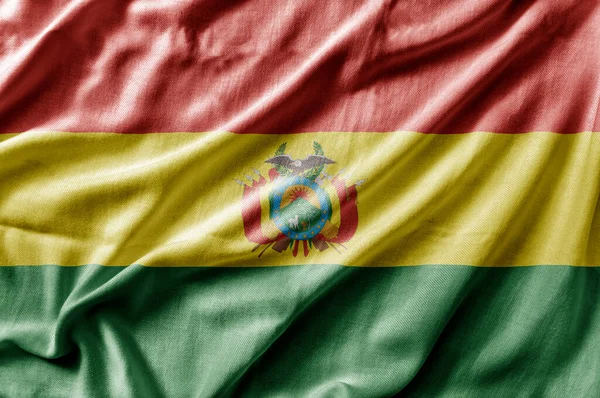 Размахивая Детальным Национальным Флагом Боливии — стоковое фото