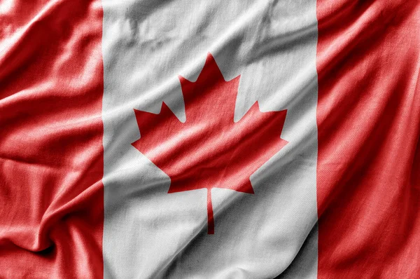 Acenando Bandeira Nacional Detalhada Canadá — Fotografia de Stock