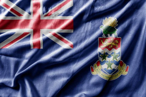 Waving Detailed National Country Flag Cayman Islands — Stock fotografie