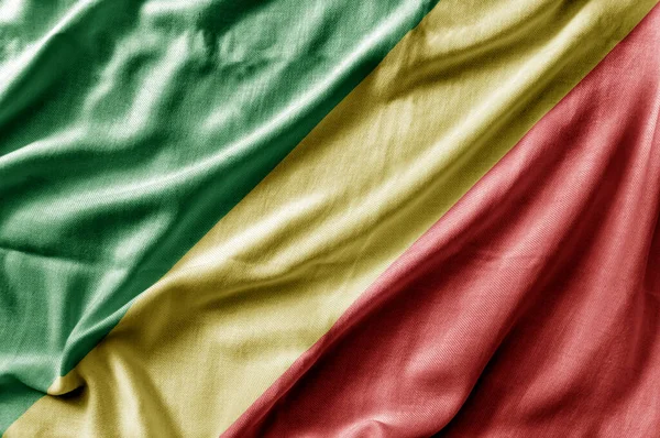 挥动刚果共和国的国旗 — 图库照片