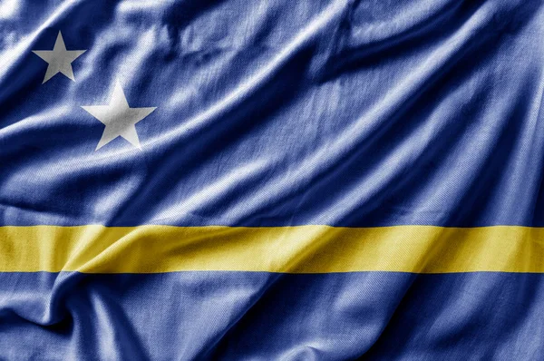 Waving Detailed National Country Flag Curacao — Stock Photo, Image