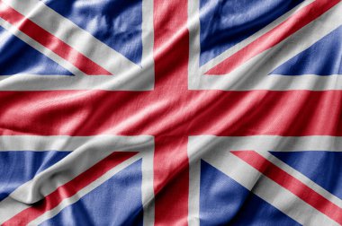 Birleşik Krallık 'ın detaylı ulusal bayrağını sallayarak