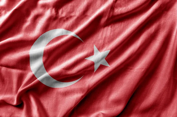 Machanie Szczegółową Flagą Kraju Narodowego Turcji — Zdjęcie stockowe